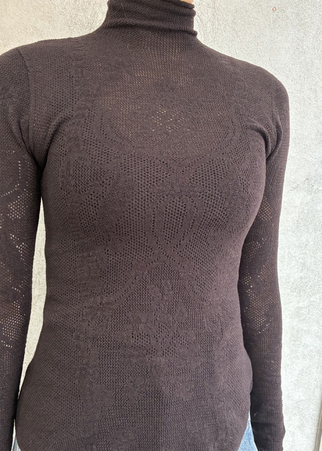 
                  
                    WOOL LACE KNIT TURTLENECK BODYSUIT
                  
                