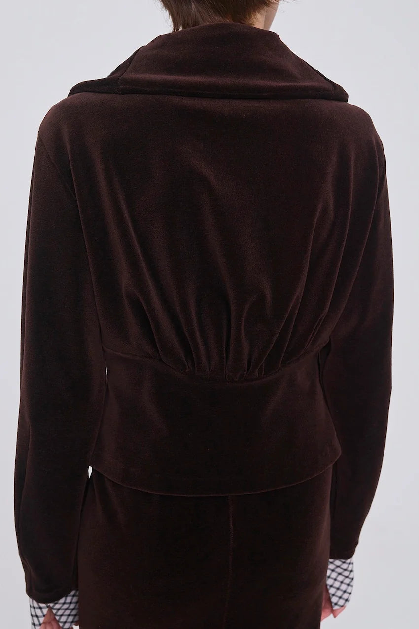 
                  
                    WOOL VELOUR WIDE COLLAR CARDIGAN
                  
                