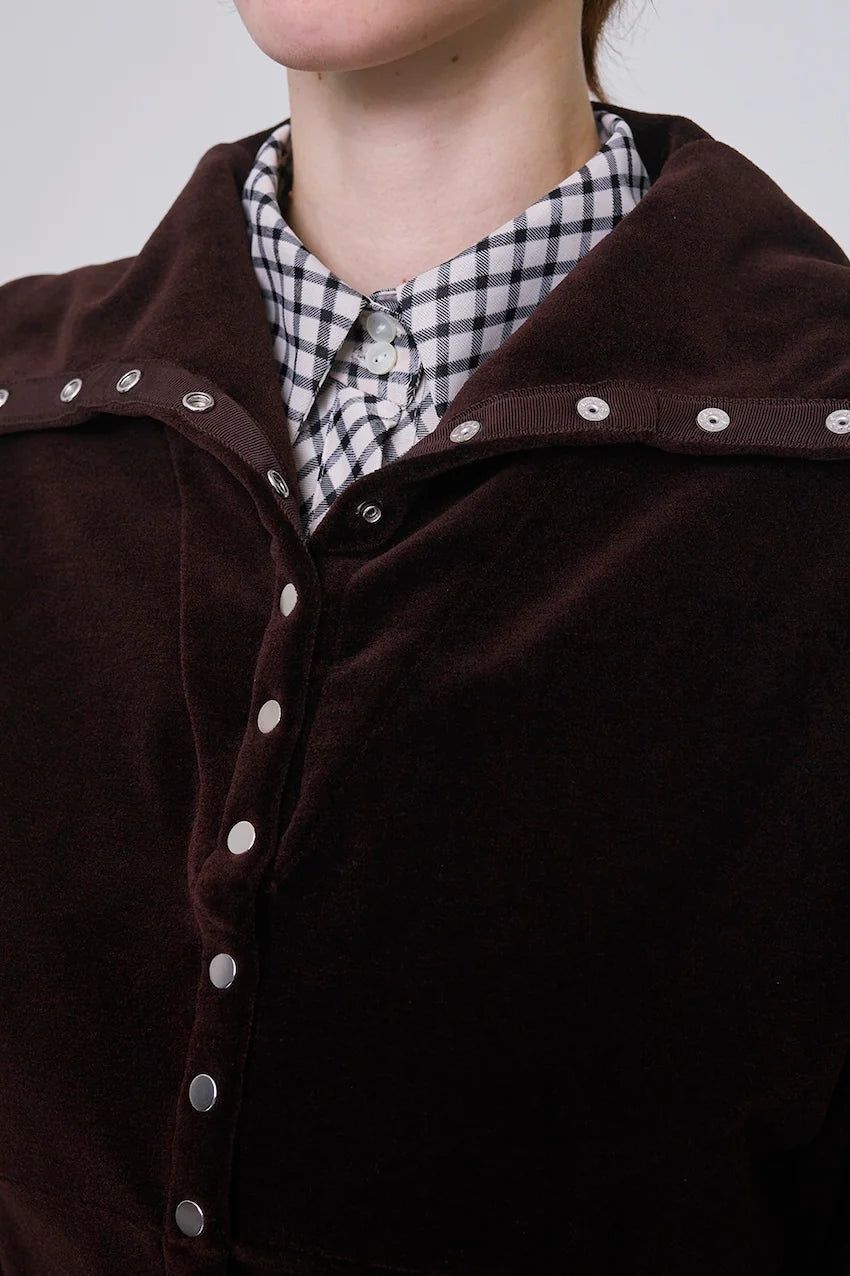 
                  
                    WOOL VELOUR WIDE COLLAR CARDIGAN
                  
                