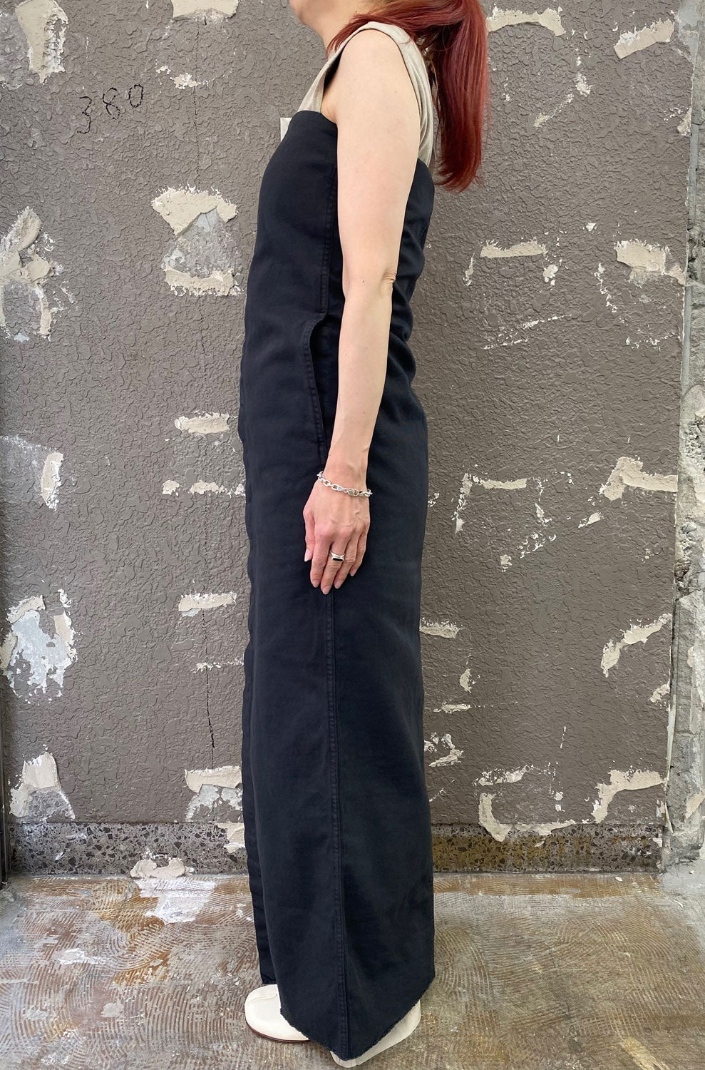 
                  
                    THIN CANVAS SNAP DRESS -BLACK-
                  
                