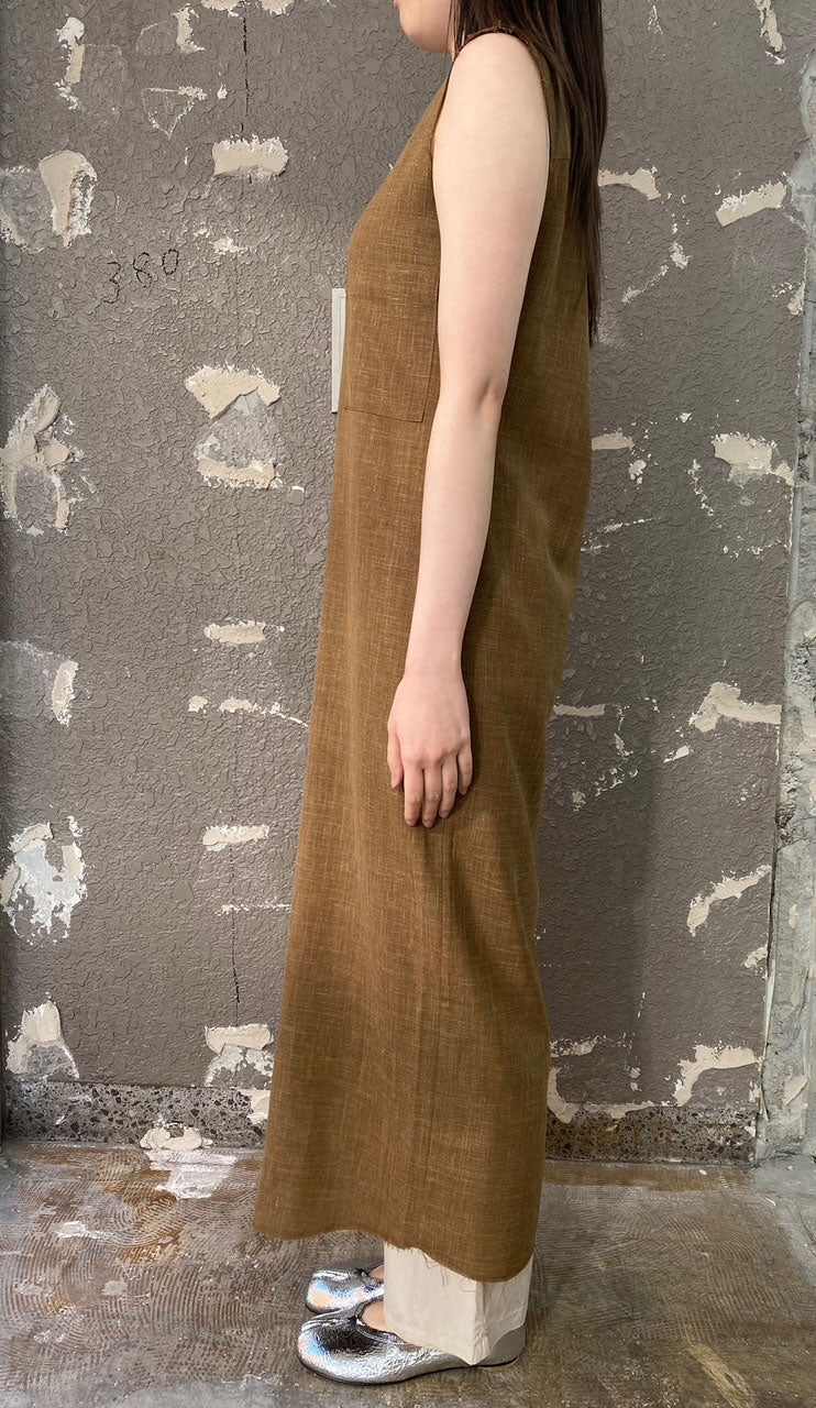 
                  
                    SUMMER WOOL SLEEVELESS DRESS-CAMEL-
                  
                