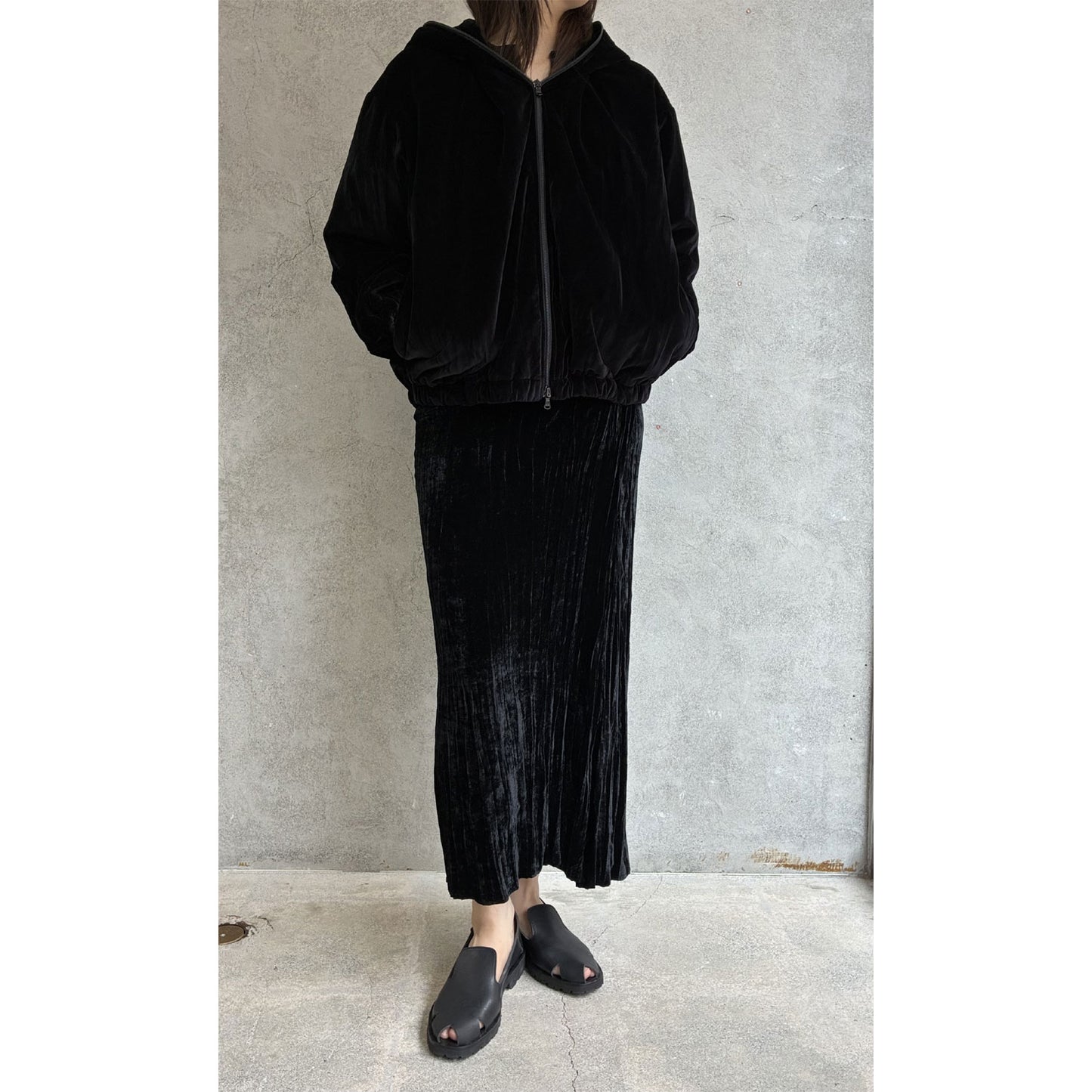 
                  
                    COTTON VELVET FUFFER HOODED JACKET
                  
                