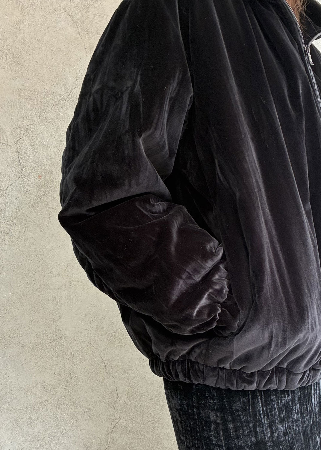 
                  
                    COTTON VELVET FUFFER HOODED JACKET
                  
                