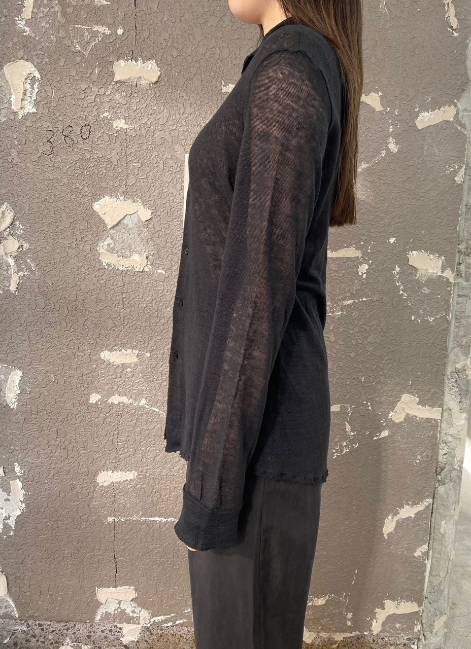 
                  
                    LINEN JERSEY SHIRT-BLACK-
                  
                