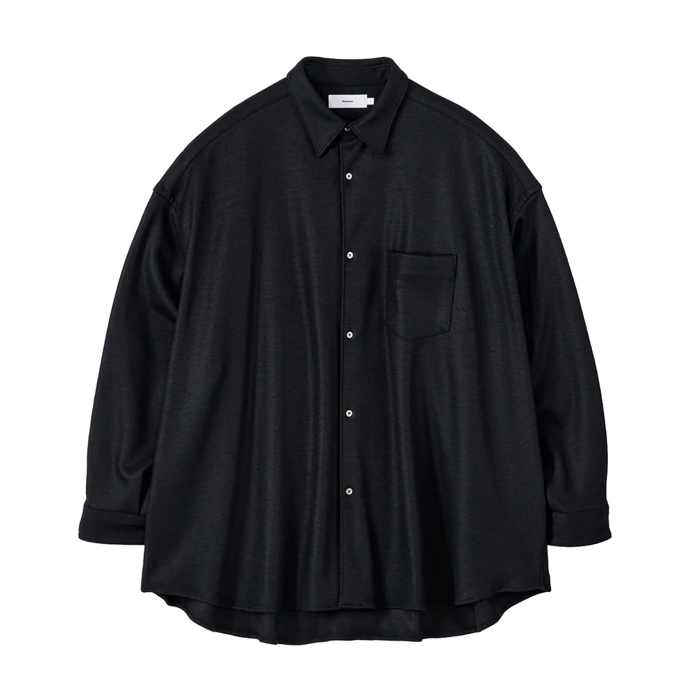 WOOL SMOOTH FLANNEL OVERSIZED REGULAR COLLAR SHIRT