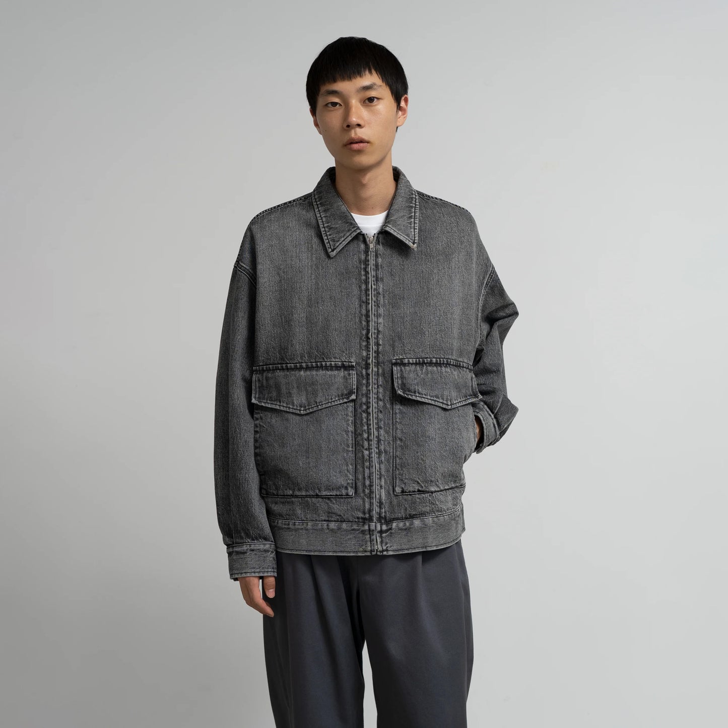 
                  
                    SELVAGE DENIM ZIP JACKET
                  
                