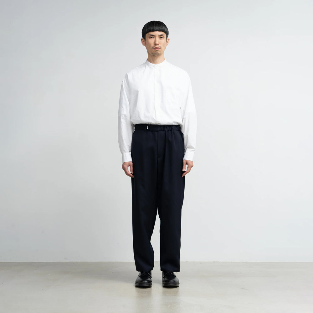 SCALE OFF WOOL SLIM WAISTED WIDE TAPERED CHEF PANTS – OBLIGE