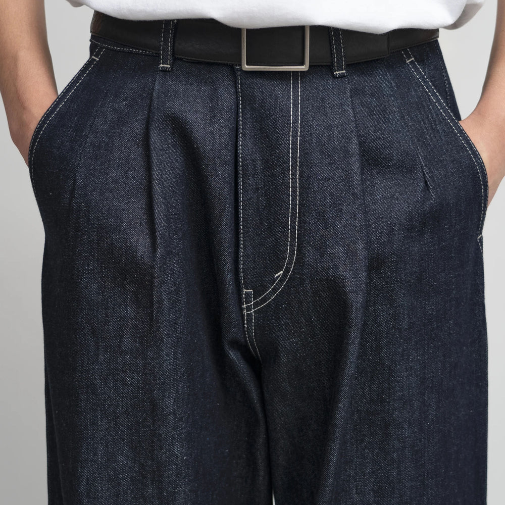 SELVAGE DENIM TWO TUCK PANTS – OBLIGE SELVAGE DENIM TWO TUCK PANTS – OBLIGE