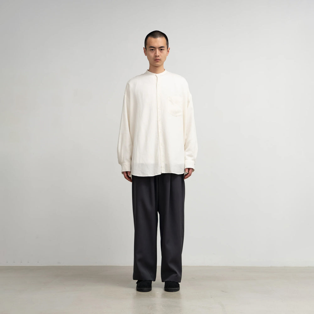 Graphpaper Linen L/S Oversized Band Collar Shirt – Chum!