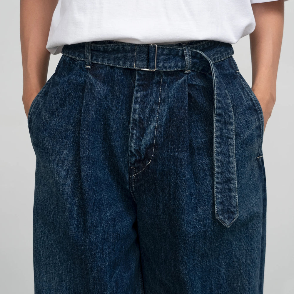 
                  
                    SELVAGE DENIM BELTED PANTS
                  
                