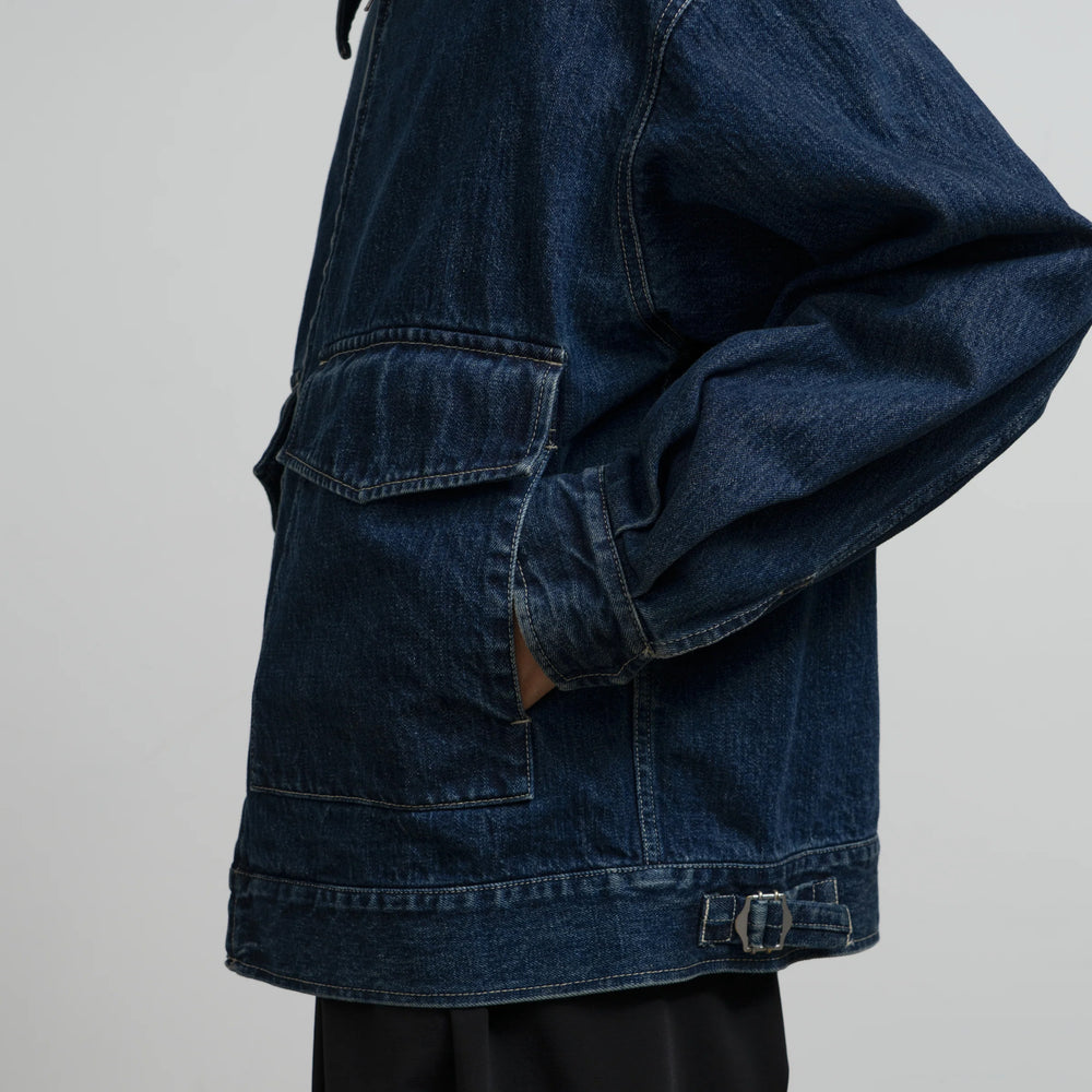 
                  
                    SELVAGE DENIM ZIP JACKET
                  
                
