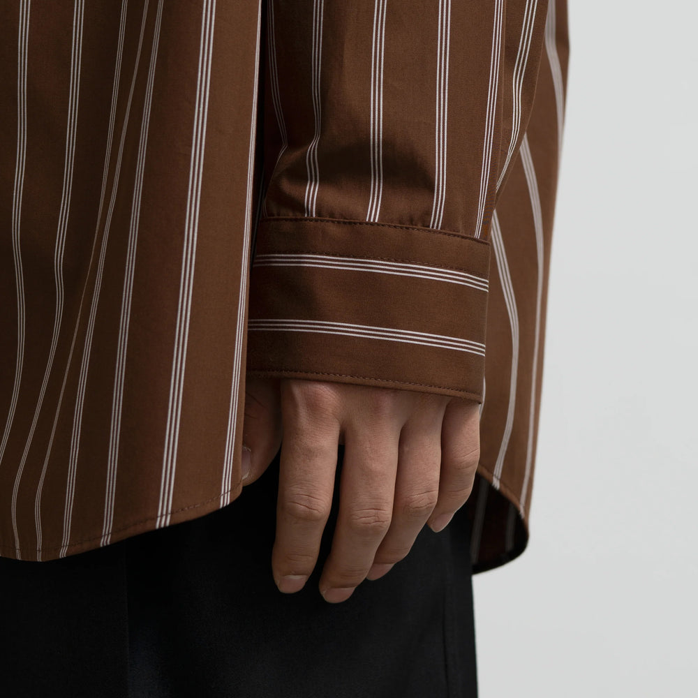 
                  
                    SIDOGRAS STRIPE L/S OVERSIZED BAND COLLAR SHIRT
                  
                