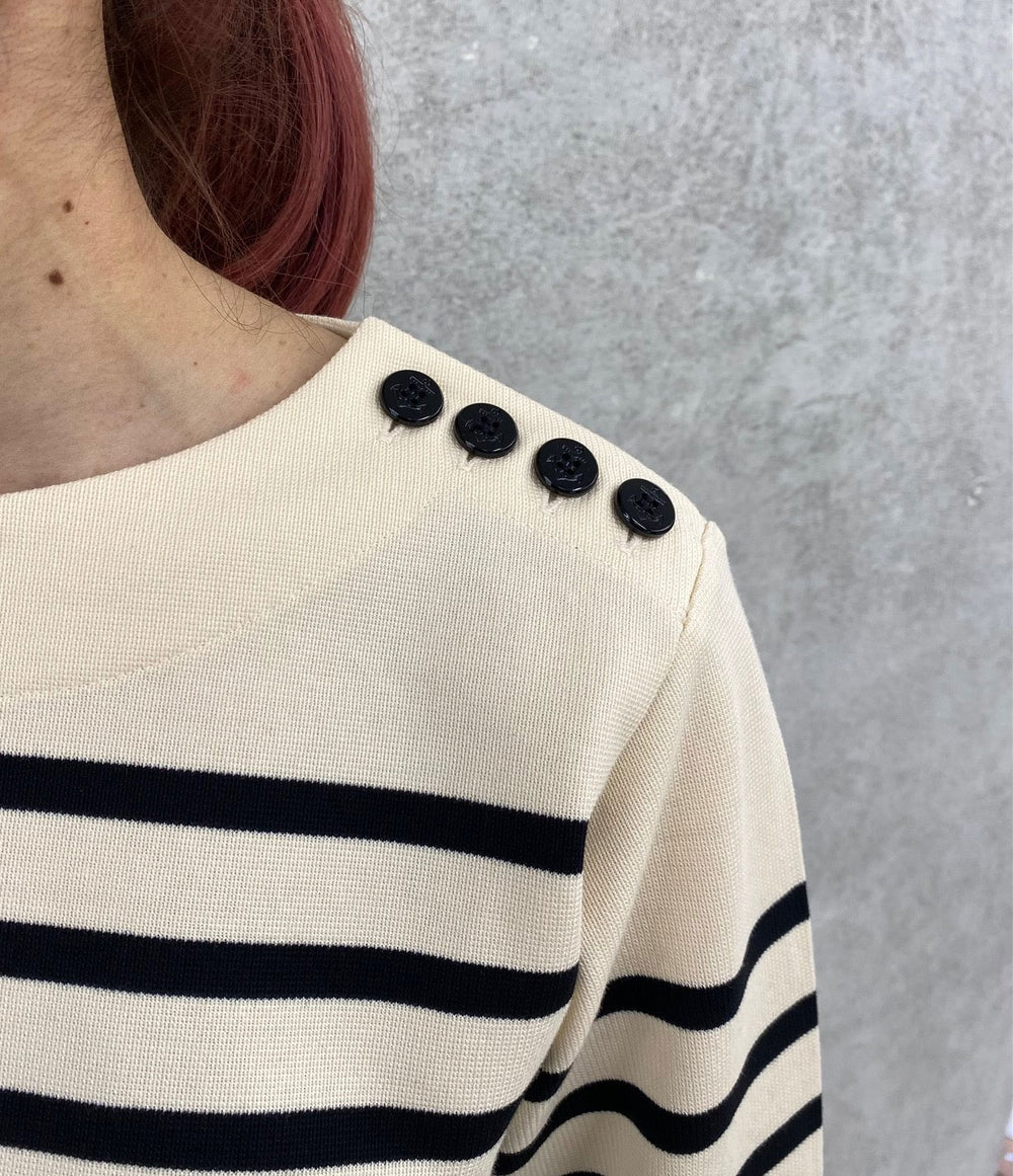トップス HYKE CROPPED BASQUE SHIRT 1 cream black CROPPED BASQUE SHIRT-CREAM×BLACK- – OBLIGE