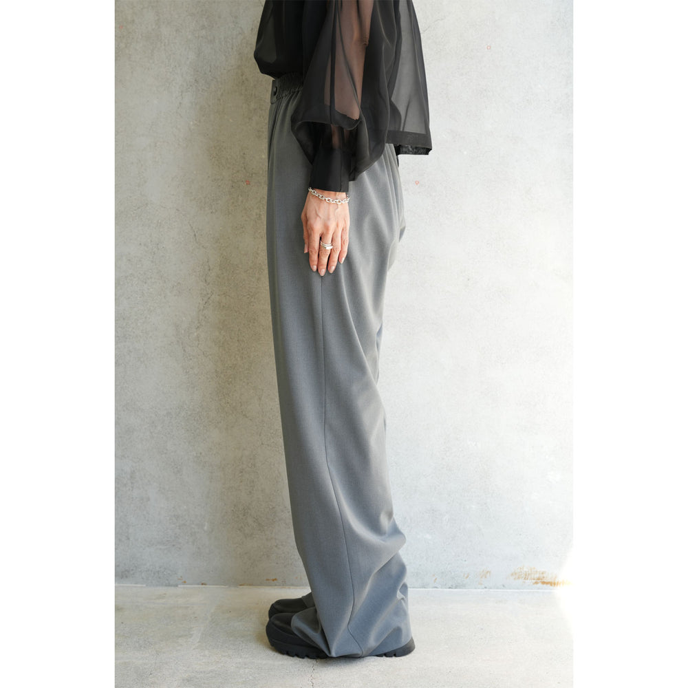 
                  
                    STRETCH WIDE-LEG PANTS-GREEN-
                  
                