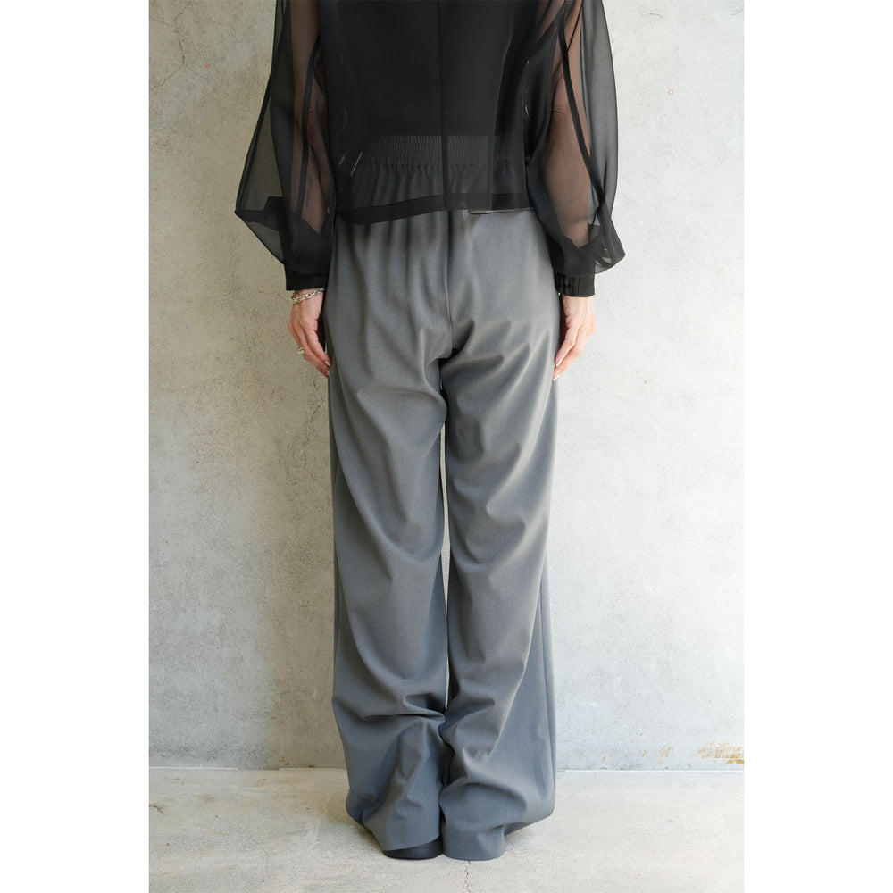 
                  
                    STRETCH WIDE-LEG PANTS-GREEN-
                  
                