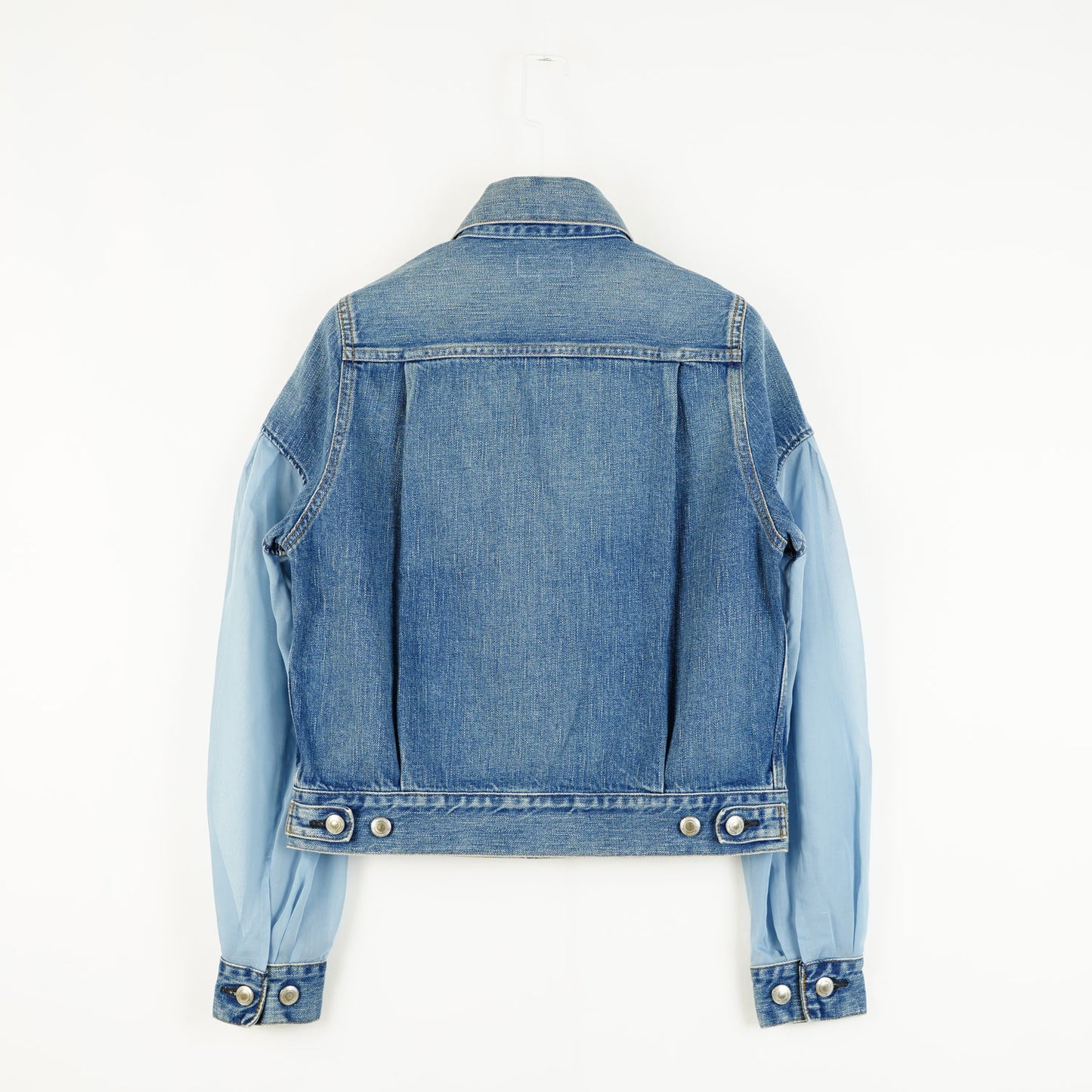
                  
                    BALLOON SLV DENIM JK(SHEER SLEEVE)‐USED WASH BLUE-
                  
                