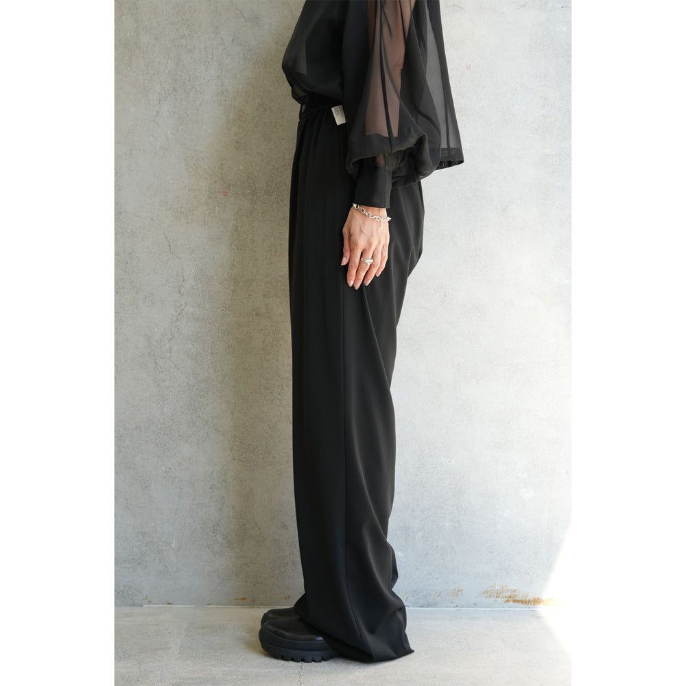 
                  
                    STRETCH WIDE-LEG PANTS-GREEN-
                  
                