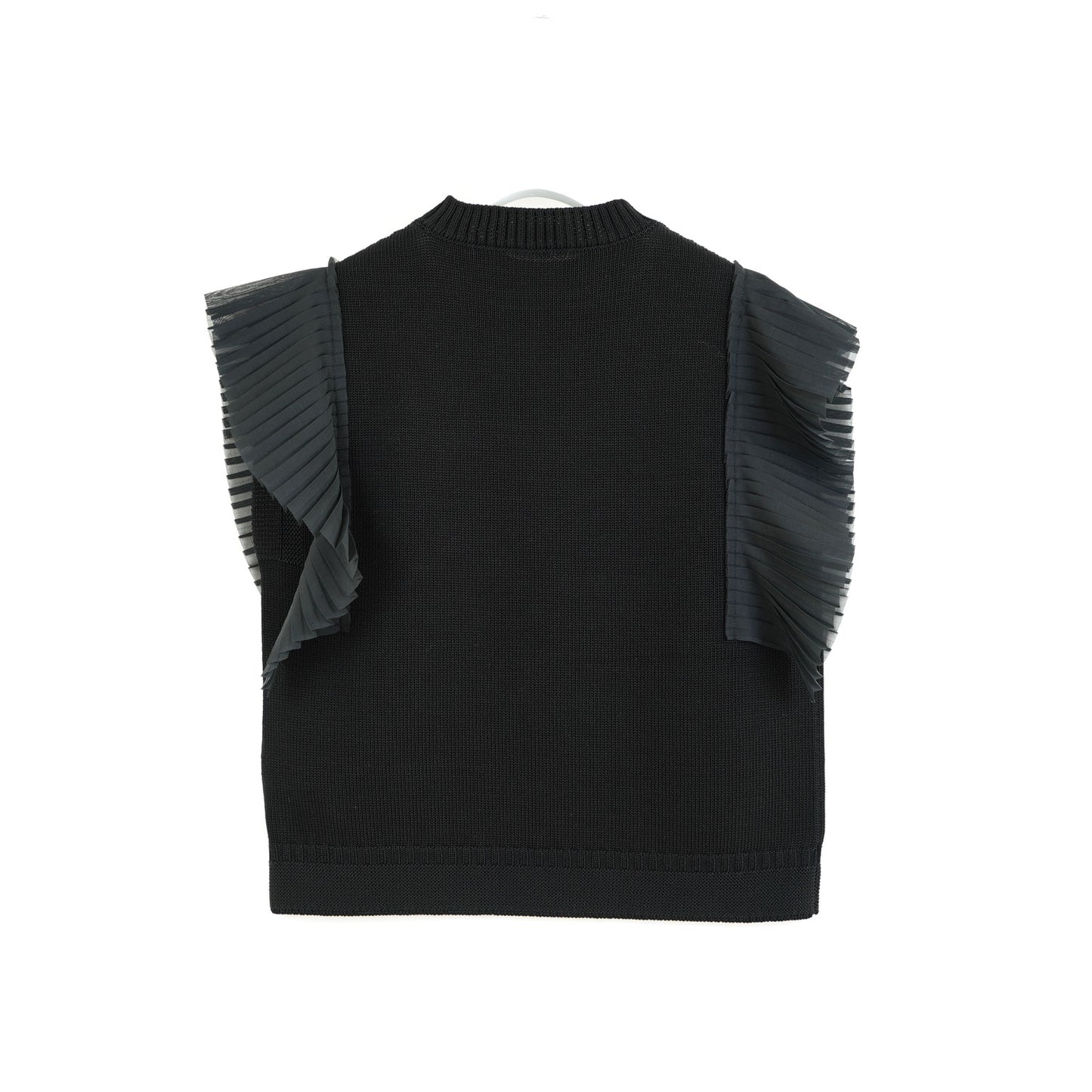 
                  
                    SLEEVELESS PLEATED GUERNSEY KNIT-NAVY-
                  
                