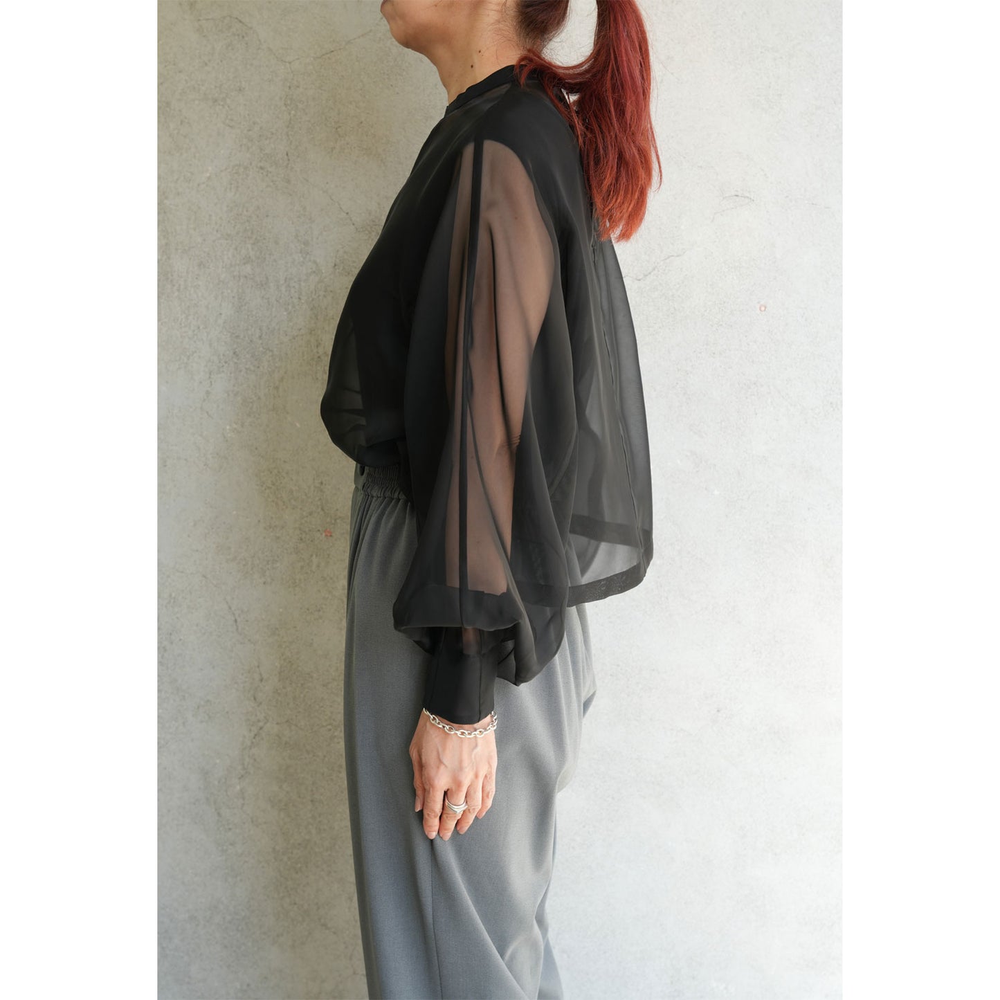 
                  
                    SHEER BLOUSE-BLACK-
                  
                