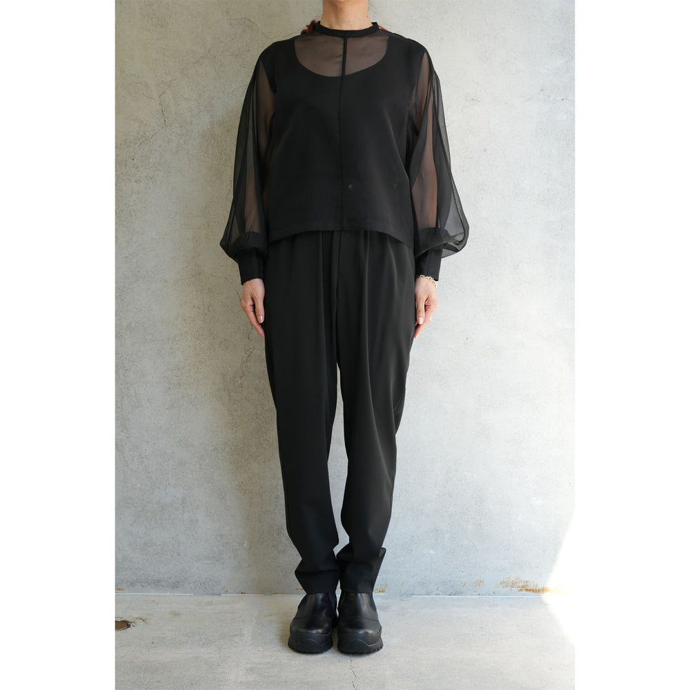 
                  
                    STRETCH TAPERED PANTS-GREEN-
                  
                