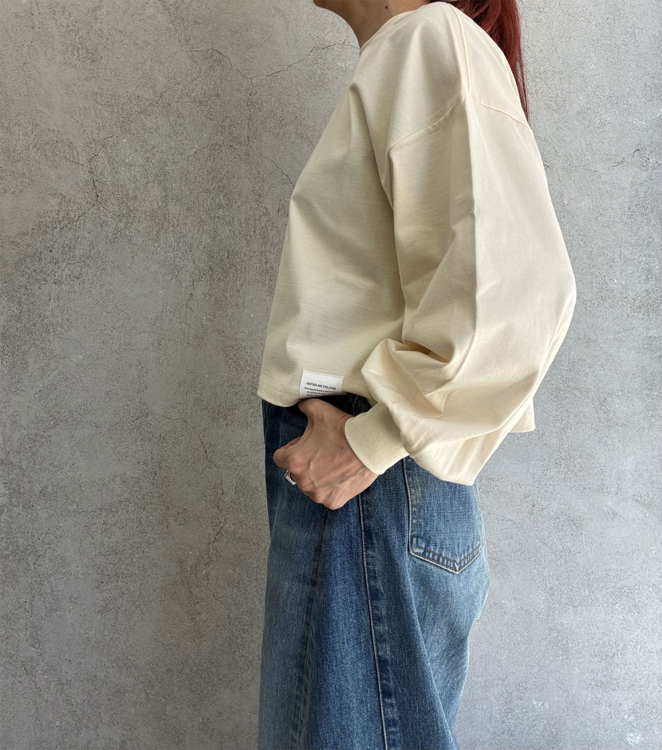 
                  
                    CROPPED LONG-SLV TEE/BIG FIT(6.5OZ)
                  
                
