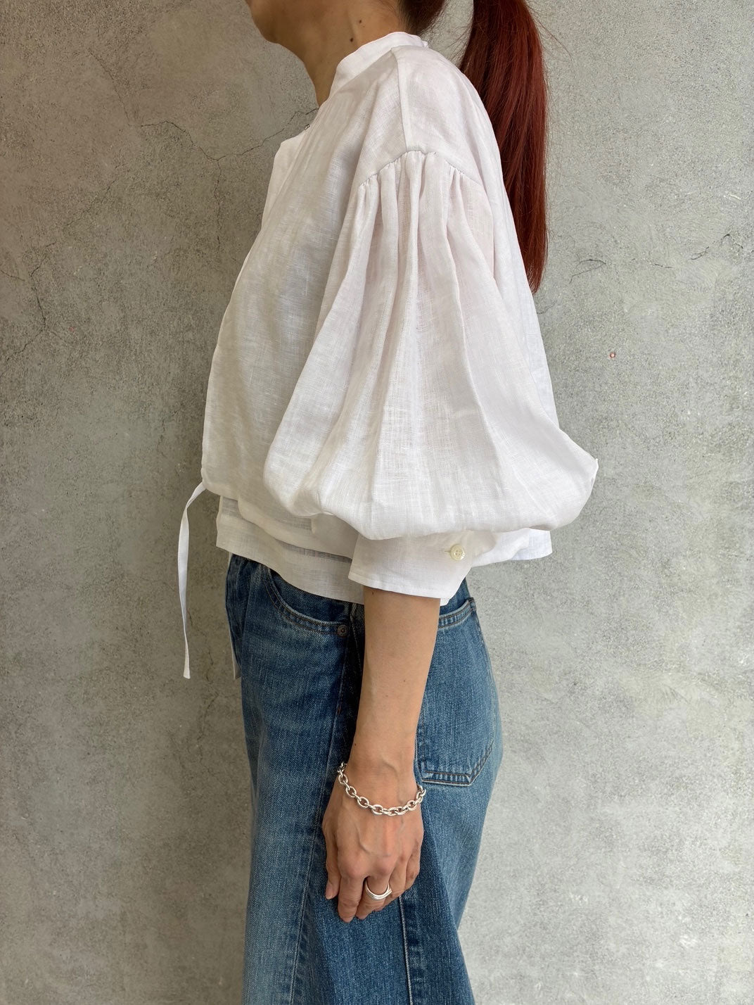 
                  
                    LINEN BALLOON SLEEVE BLOUSE -PINK-
                  
                