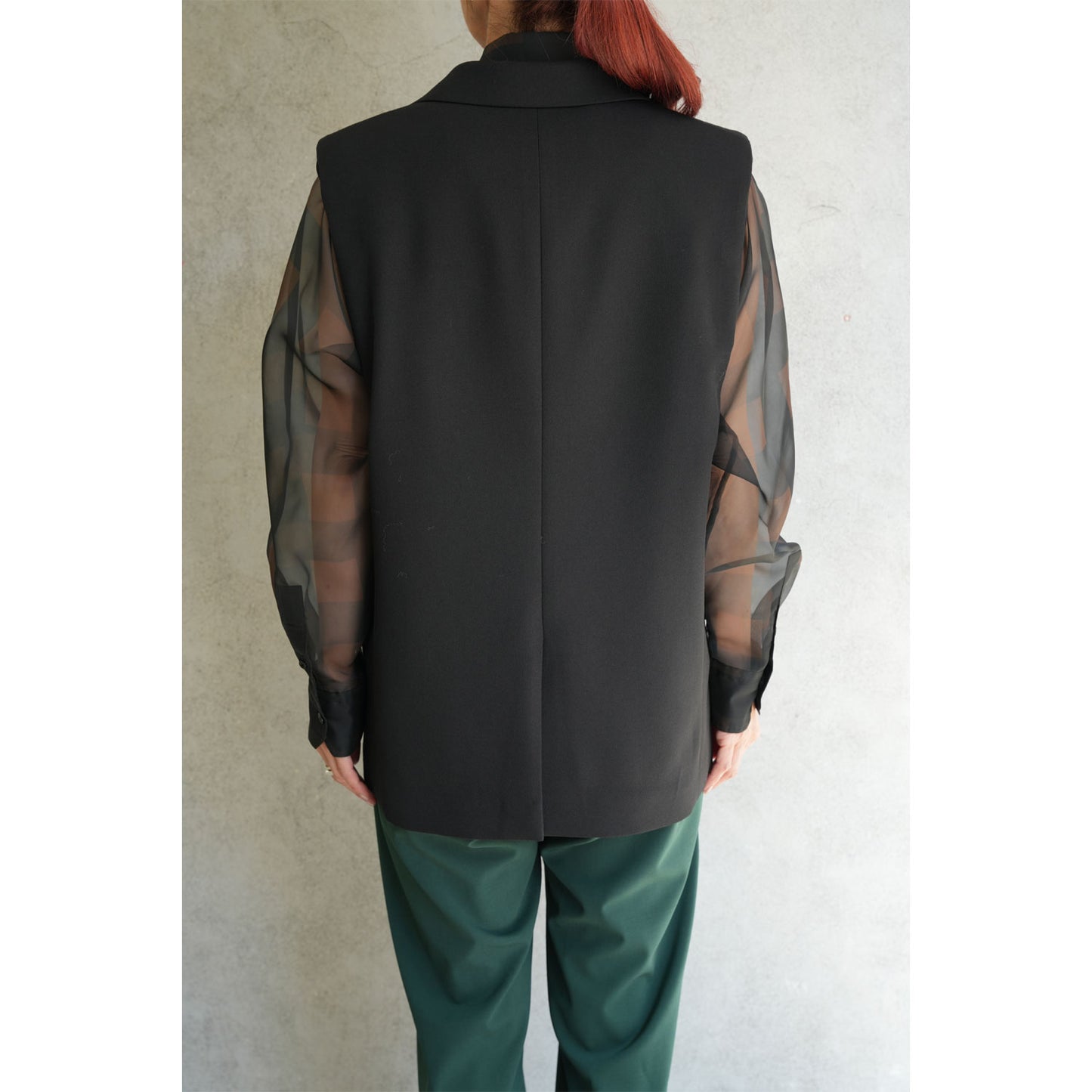 
                  
                    DOESKIN SLEEVELESS BLAZER-BLACK-
                  
                