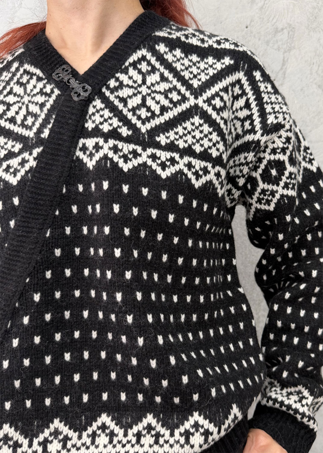 
                  
                    NORDIC WRAP SWEATER
                  
                
