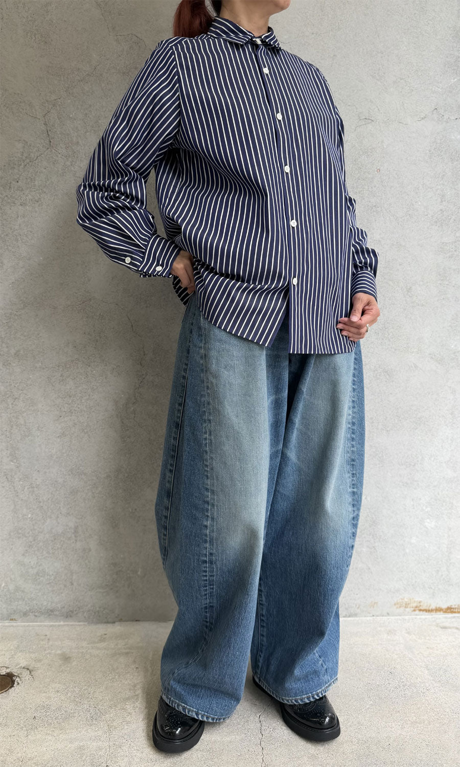 
                  
                    PENCIL STRIPED SHIRT
                  
                