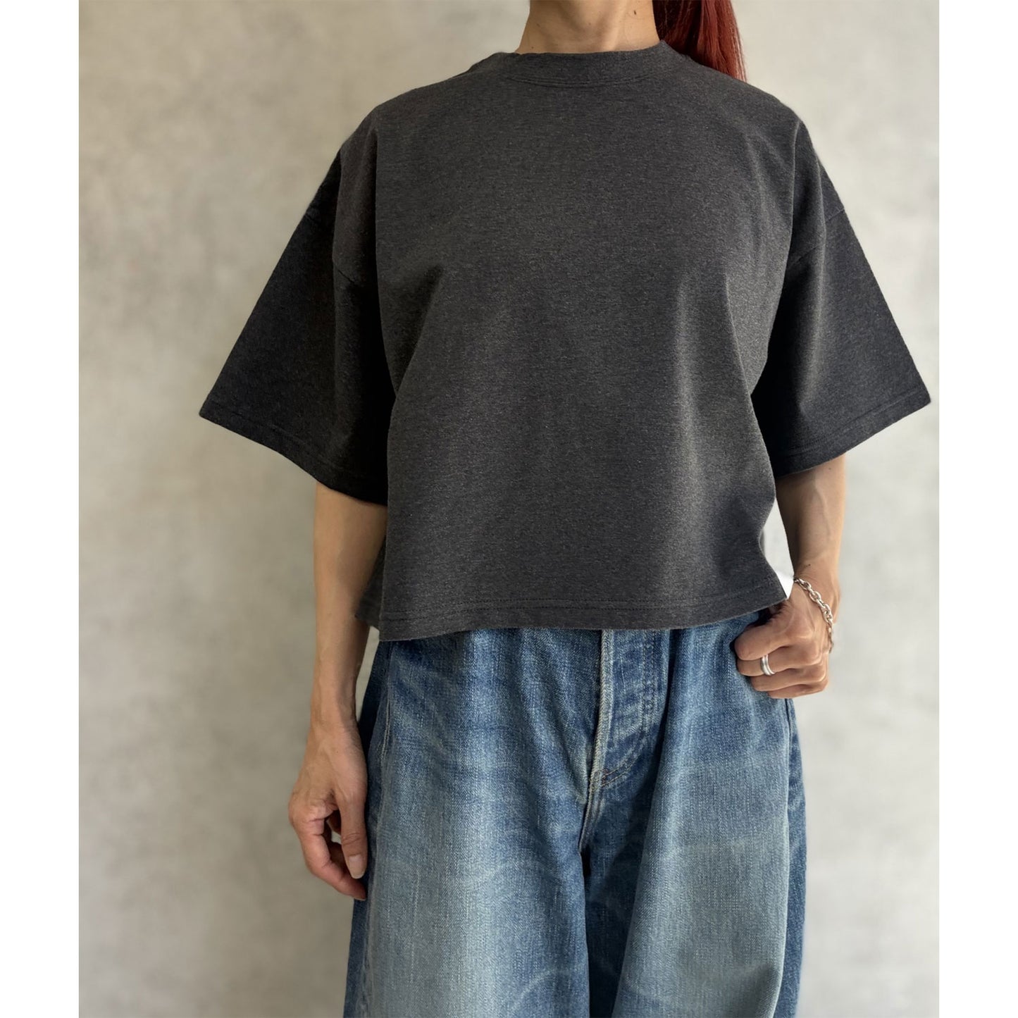 
                  
                    CROPPED SHORT-SLV TEE/BIG FIT(6.5OZ)
                  
                