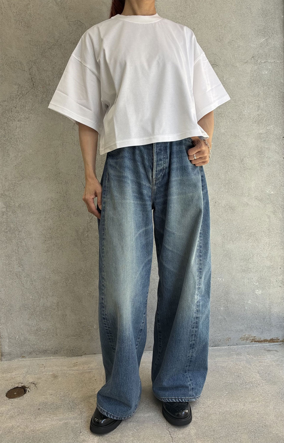
                  
                    CROPPED SHORT-SLV TEE/BIG FIT(6.5OZ)
                  
                