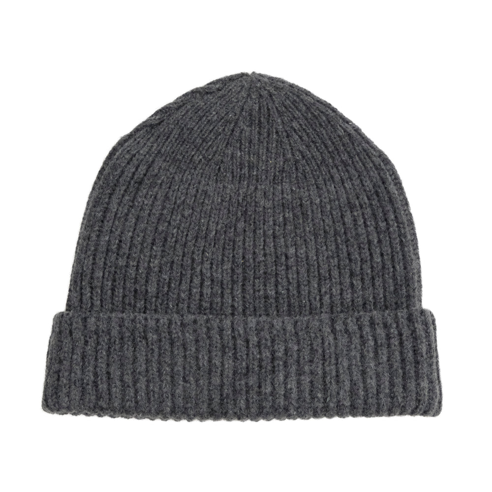 RIBBED KNIT WOOL BEANIE