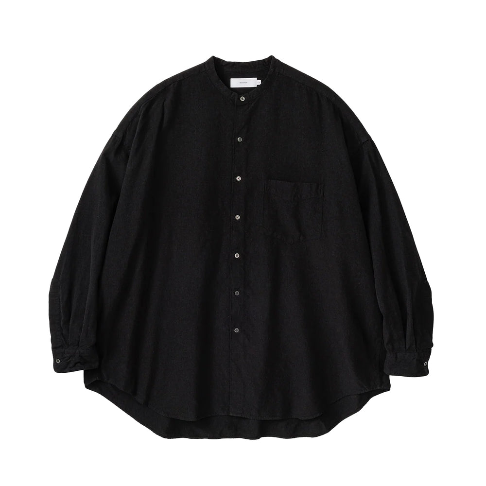 LINEN CUPRO L/S OVERSIZED BAND COLLAR SHIRT – OBLIGE