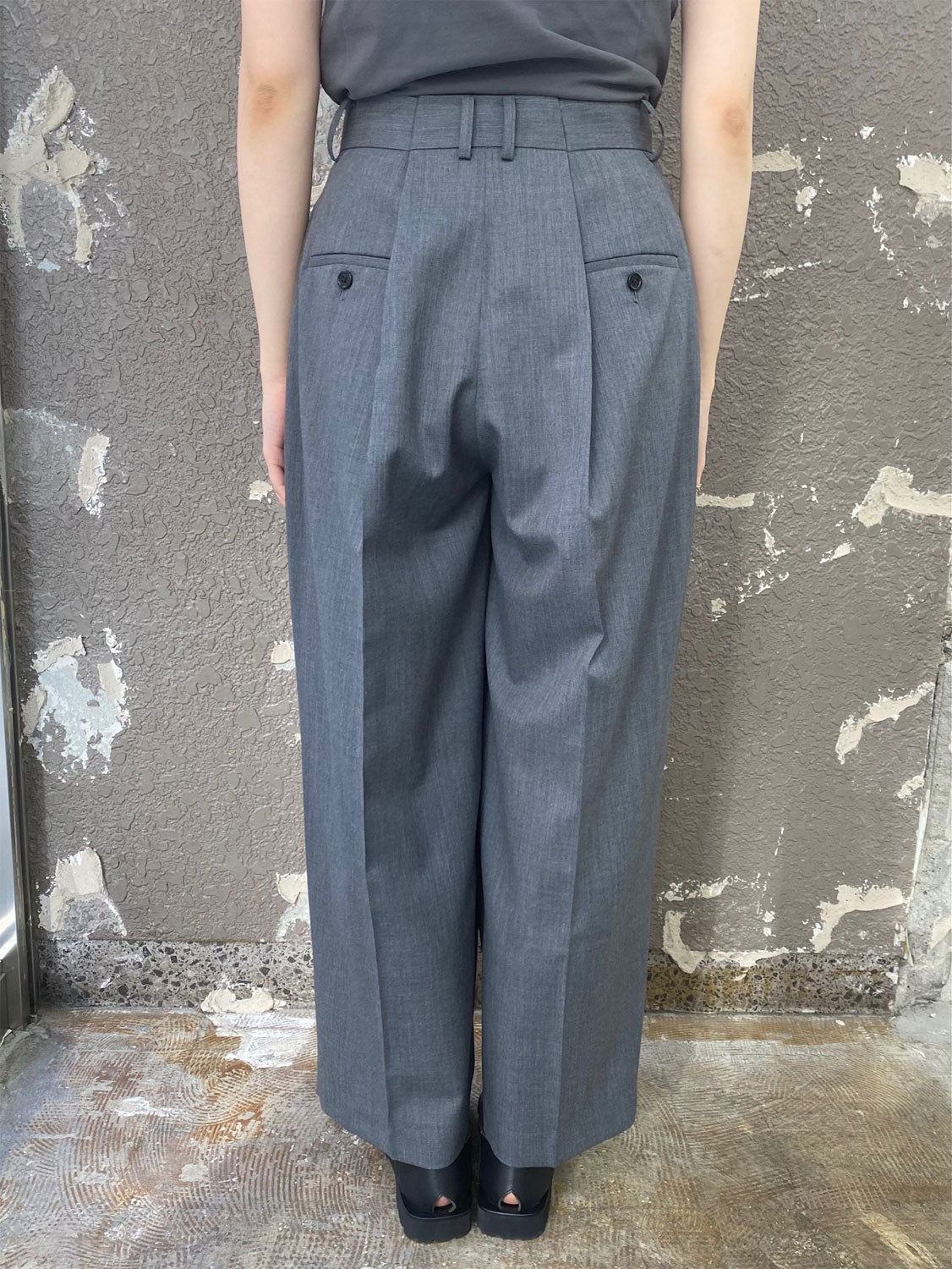 
                  
                    Wool Over Size Pants -MID GREY-
                  
                