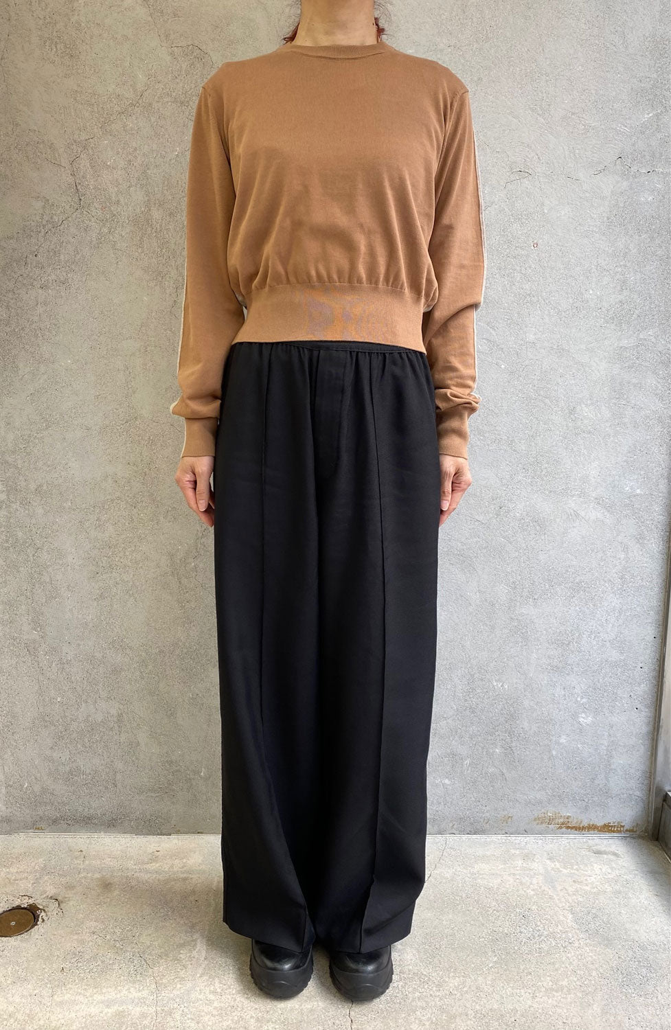 
                  
                    Cotton 16G Tight Fit Pull Over-CAMEL×LT.BEIGE-
                  
                