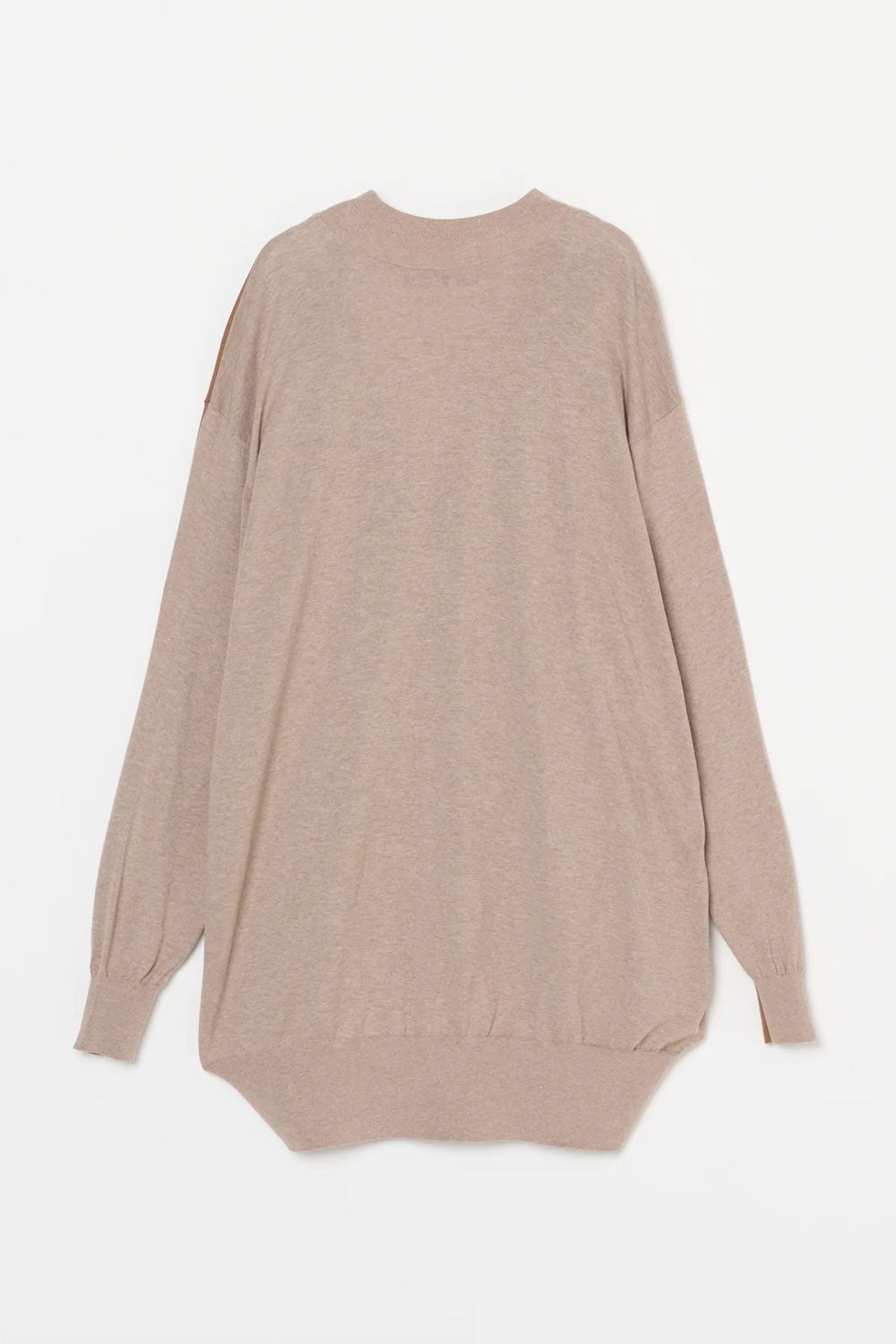 
                  
                    Cotton 16G Over Size V neck Cardigan -CAMEL×LT.BEIGE-
                  
                