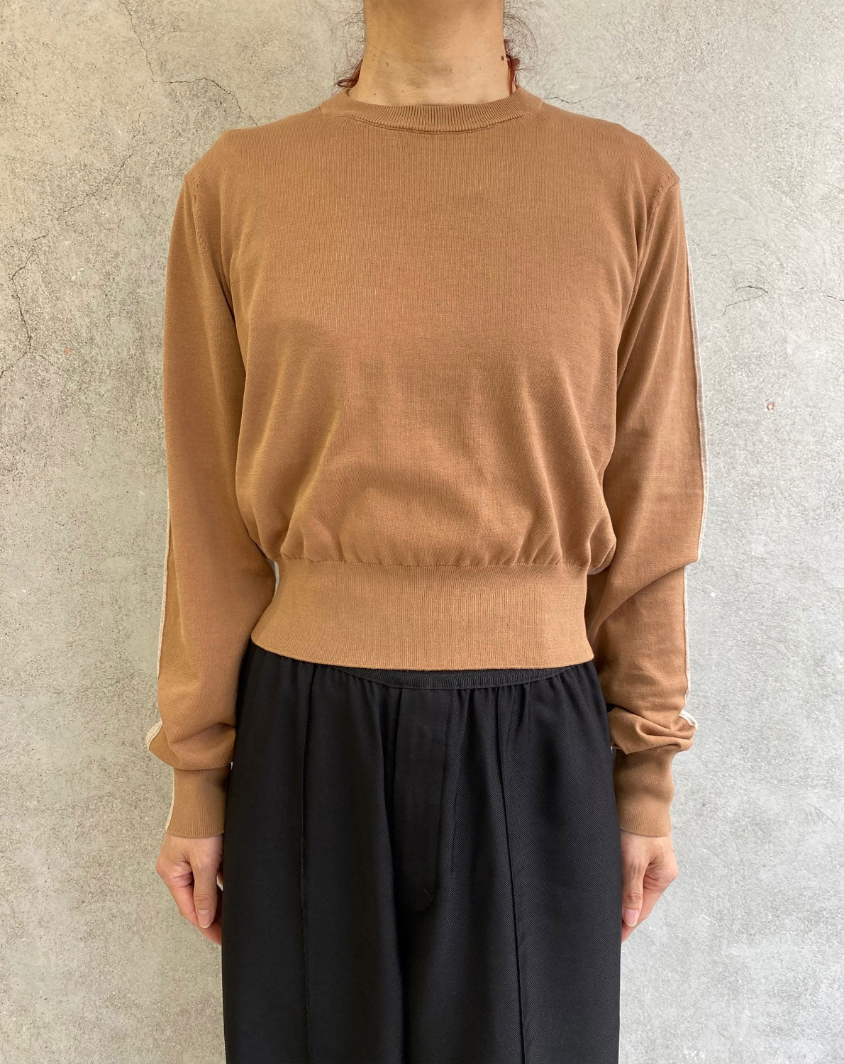
                  
                    Cotton 16G Tight Fit Pull Over-CAMEL×LT.BEIGE-
                  
                