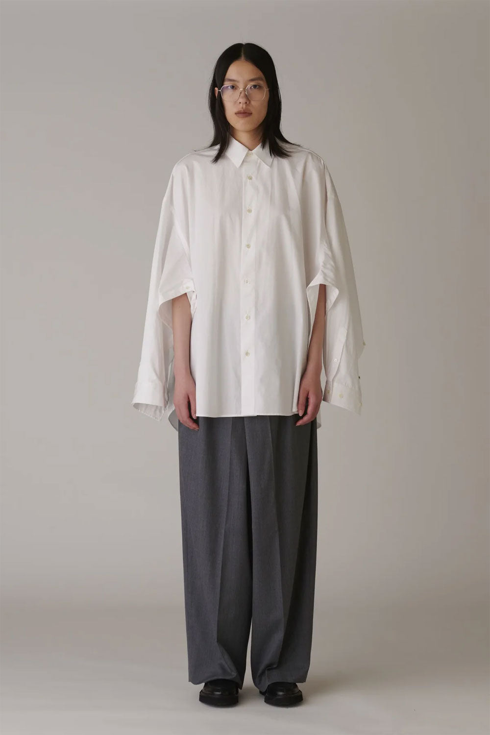 
                  
                    Cotton Cape Shirt-WHITE-
                  
                