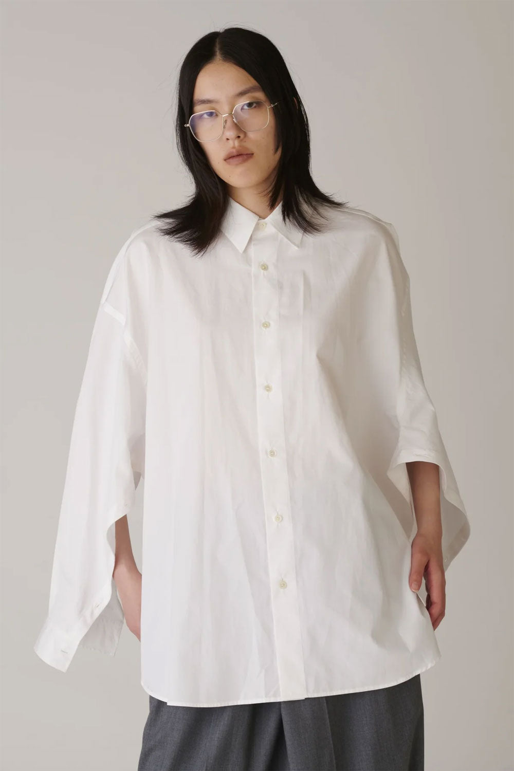 
                  
                    Cotton Cape Shirt-WHITE-
                  
                