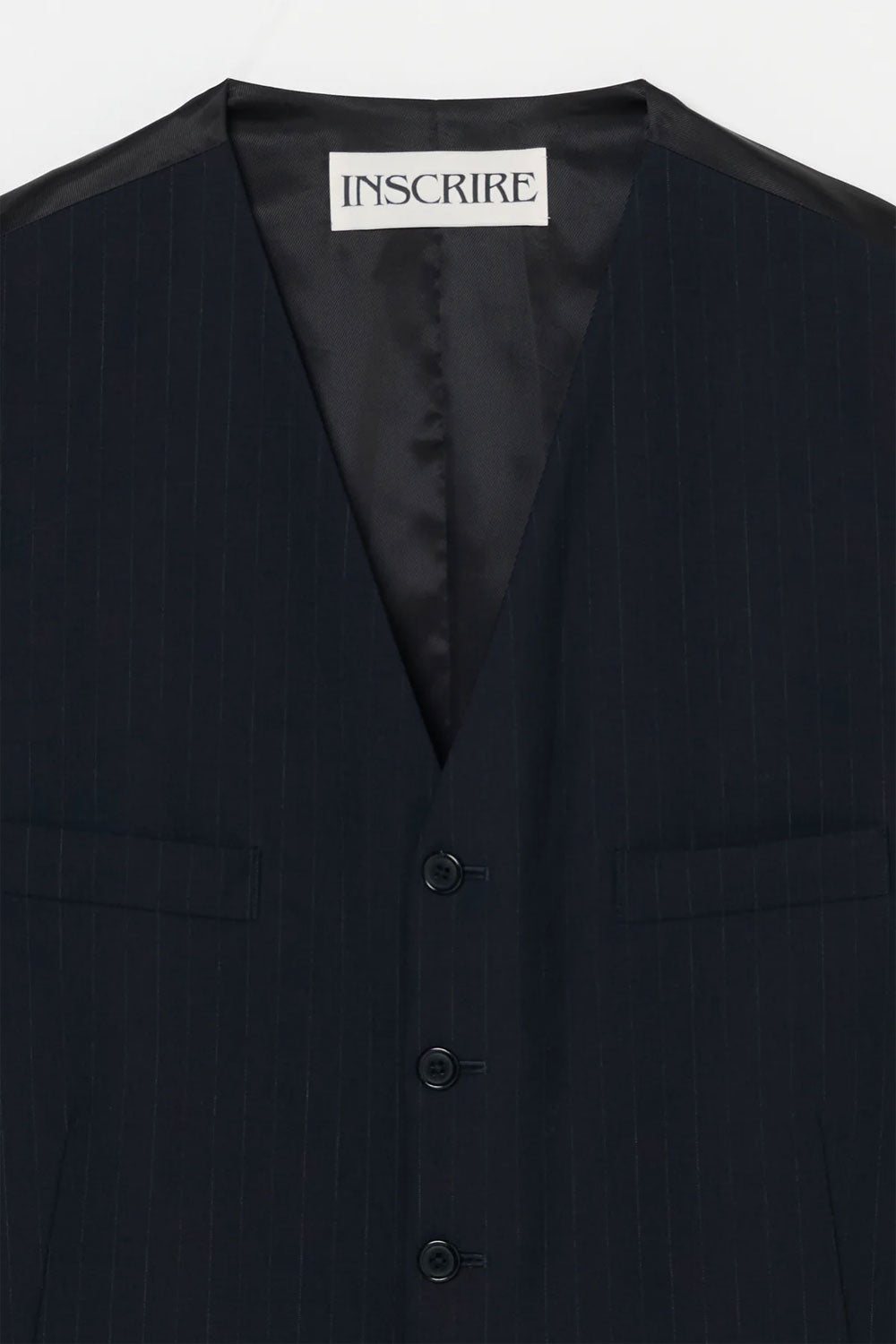 
                  
                    Wool Over Size Gilet-NAVY STRIPE-
                  
                