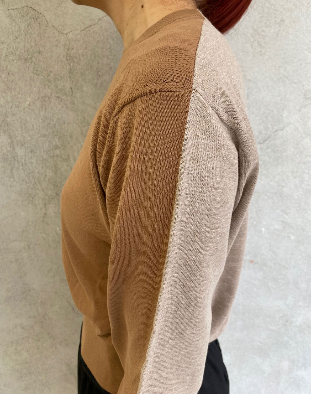 
                  
                    Cotton 16G Tight Fit Pull Over-CAMEL×LT.BEIGE-
                  
                