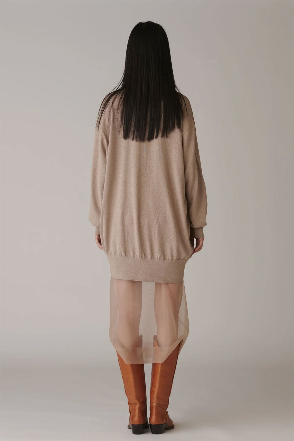 
                  
                    Cotton 16G Over Size V neck Cardigan -CAMEL×LT.BEIGE-
                  
                