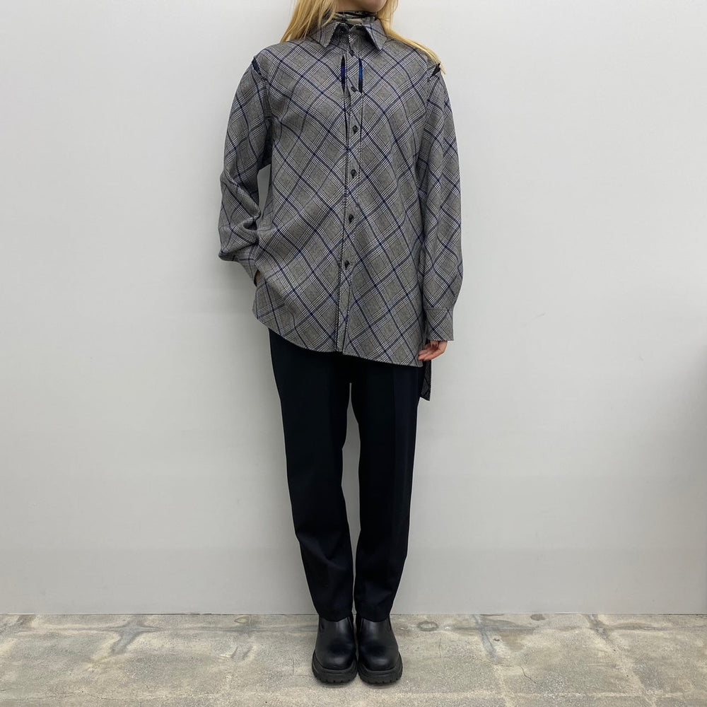 
                  
                    【Y's】WOOL HOUNDSTOOTH CHECK DECONSTRUCTED SLEEVE DETAIL SHIRT
                  
                