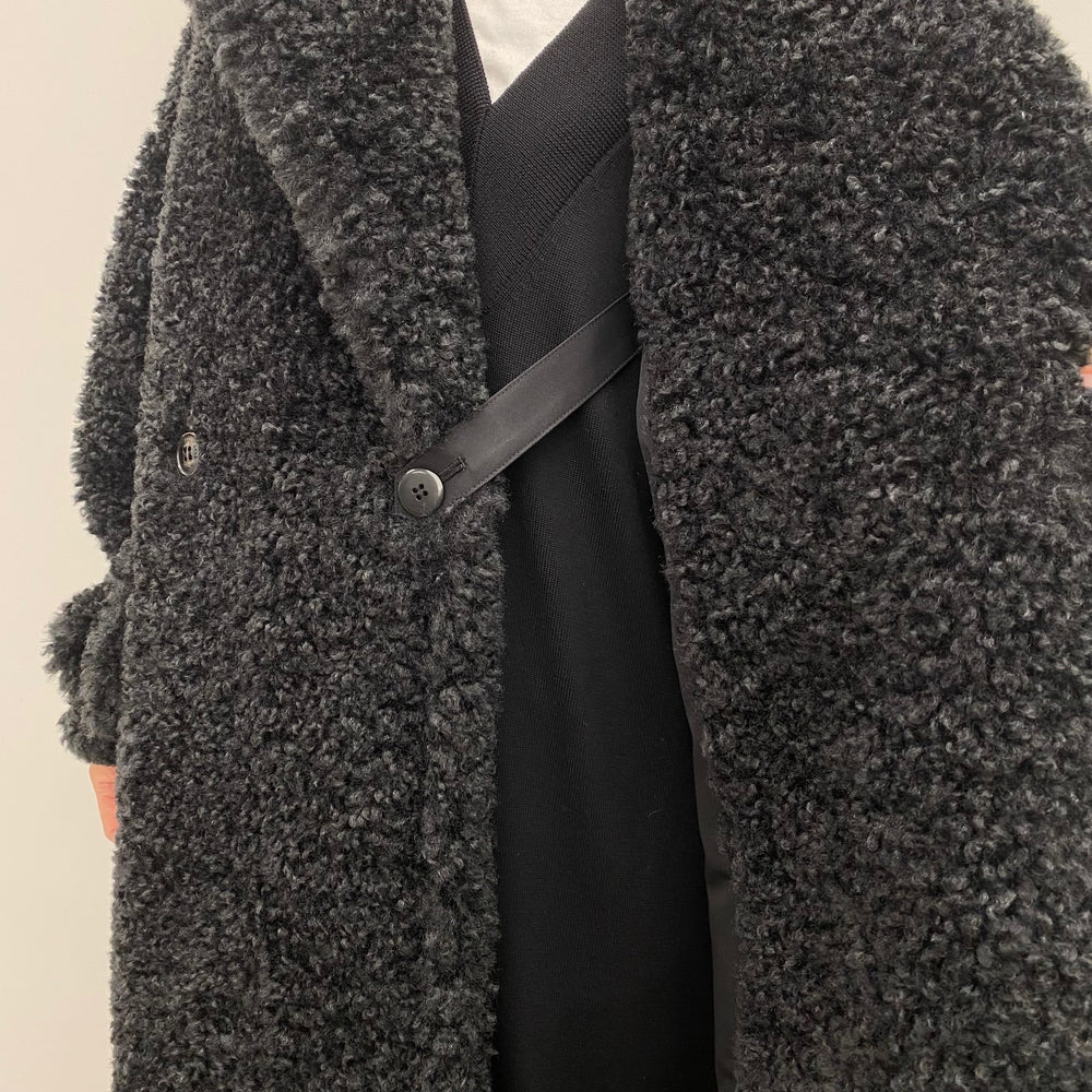 
                  
                    FAUX SHEARLING DOUBLE-BREASTED COAT
                  
                