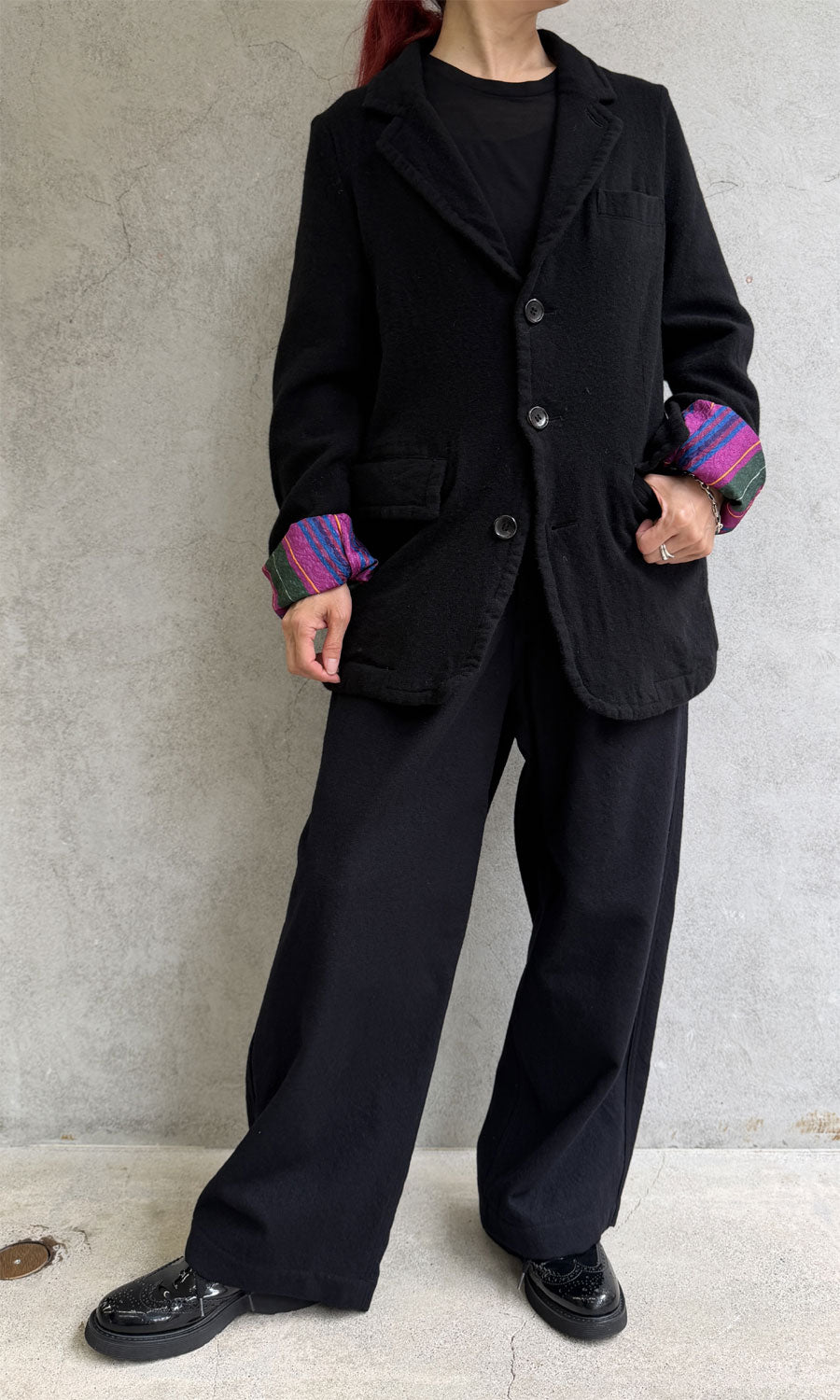 
                  
                    Boiled Wool 3-Button Jacket
                  
                