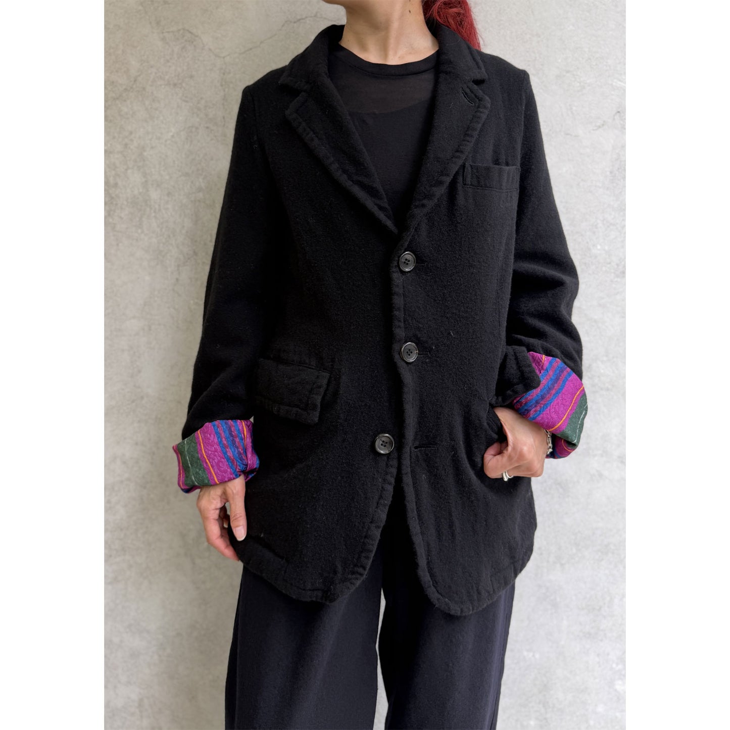 
                  
                    Boiled Wool 3-Button Jacket
                  
                