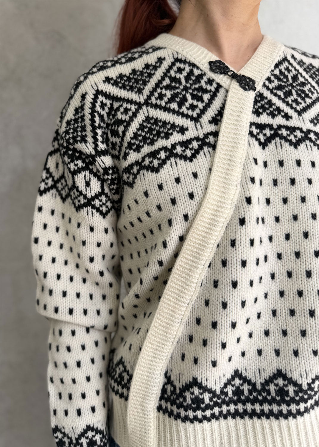 
                  
                    NORDIC WRAP SWEATER
                  
                