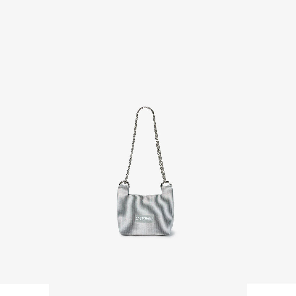KYOTO METALLIC WRAP BAG MINI(CHAIN)-HOLOGRAM×GRAY-