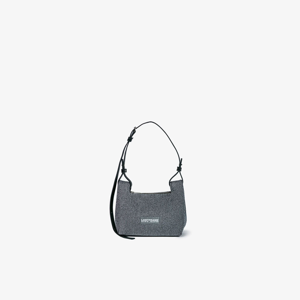 KYOTO METALLIC WRAP BAG SMALL-DARK SILVER×BLACK-
