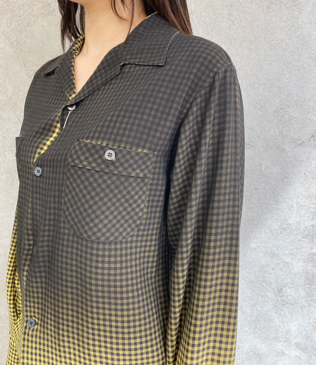 
                  
                    Faded check shirt -YEL/BLK-
                  
                